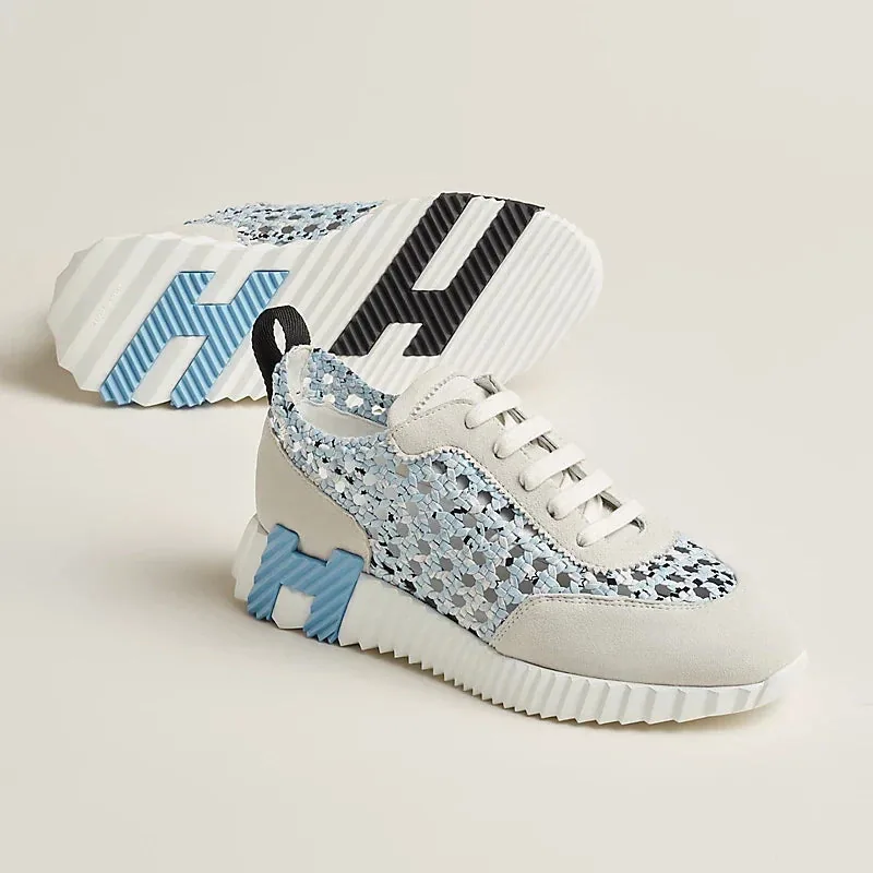Sneakers Hermès bleu clair / blanc