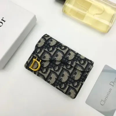 Portefeuille porte-cartes Dior Saddle