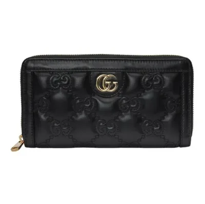 Gucci Portefeuille GG Marmont zippé en cuir matelassé