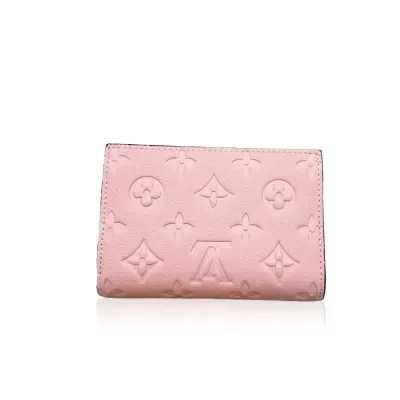 Portefeuille zippé Louis Vuitton en cuir de vachette pleine fleur embossé