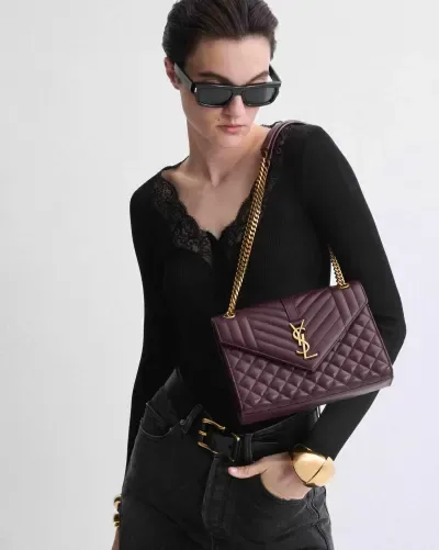 Envelope Medium en Cuir Grain de Poudre