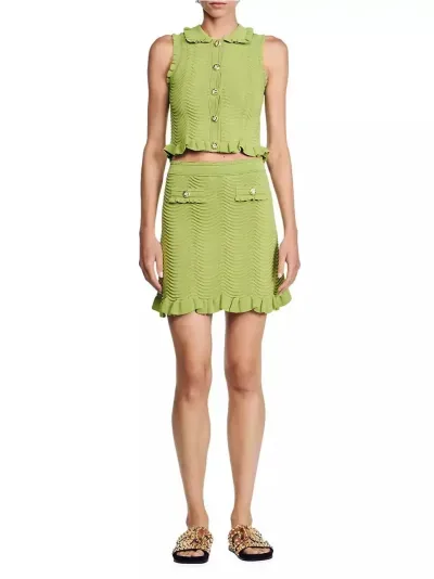 Ensemble Sandro haut et jupe vert
