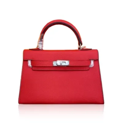 Sac cabas Hermès Kelly22 à boucle argentée en pâte Epsom