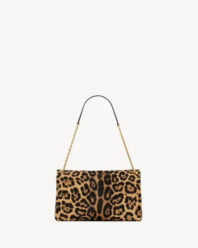 Cassandre Pochette à Chaine en Cuir Effet Pony Leopard