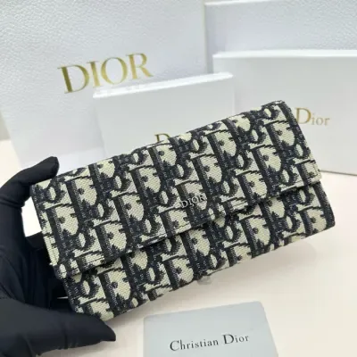 Portefeuille long Dior Oblique