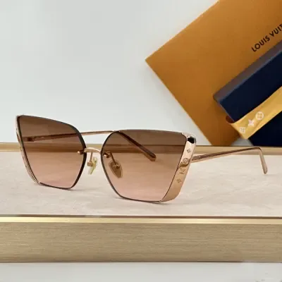 Lunettes de soleil Louis Vuitton LV à monture en métal de qualité supérieure
