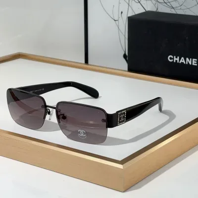 Lunettes de soleil Chanel demi-monture, qualité supérieure