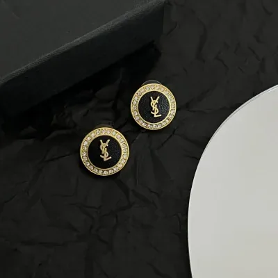 Boucles d'oreilles Saint Laurent YSL serties de diamants