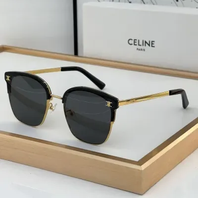Lunettes de soleil Celine à monture métallique et logo, qualité supérieure