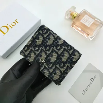 Portefeuille porte-cartes Dior Oblique