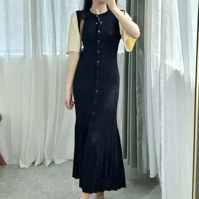 Robe à manches courtes en maille Sandro
