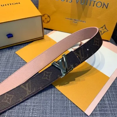 Ceinture Louis Vuitton motif litchi, 30 mm