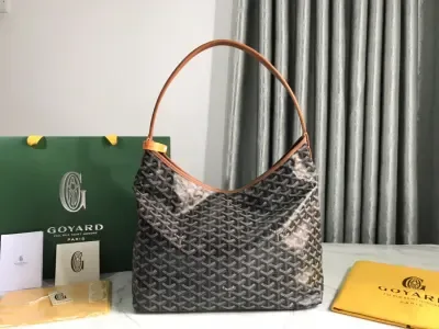 Sac hobo Goyard bohème noir et beige