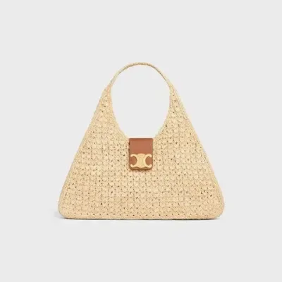 C­eli­ne - Classic Panier Cabas Triangle Raffia Calfskin