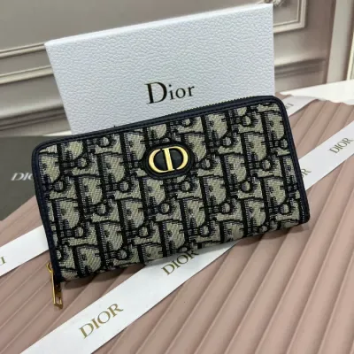 Portefeuille long zippé Dior
