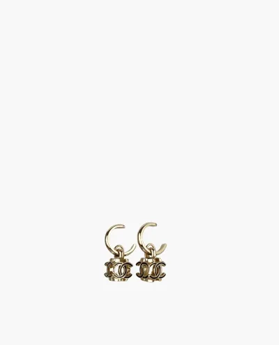 Boucles d'oreilles créoles Chanel CC Cube