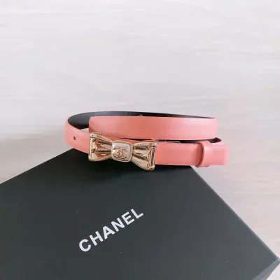 Ceinture Chanel rose, boucle ruban, 30 mm
