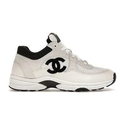 Chanel Low daim blanc/noir