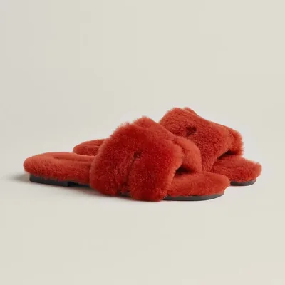 Hermès Sandales Oran - Rouge Turin