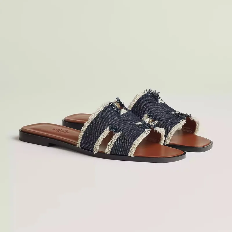Hermès Sandales Oran - Bleu brut
